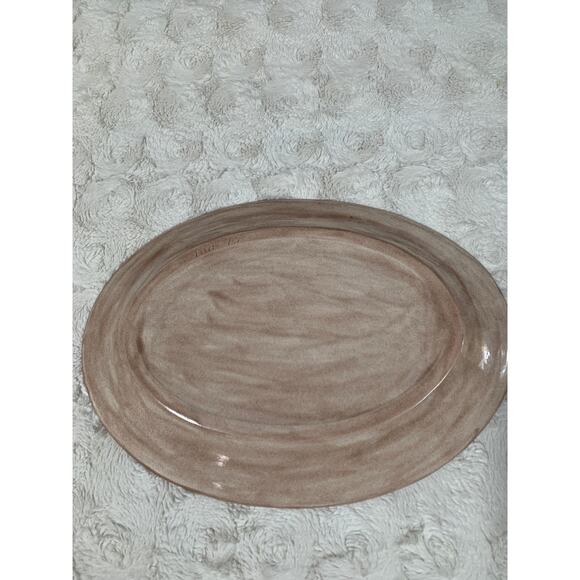 Vintage 1975 Ceramic Hand Painted Platter Mushrooms Acorns Leaves - Picture 7 of 9